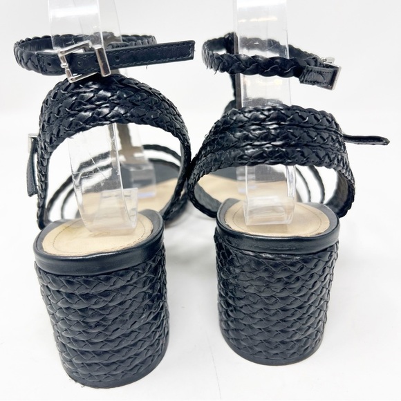 SCHUTZ ROSALIA BLACK BRAIDED STRAPPY BLOCK HEEL SANDALS WOMENS SZ 10 - Picture 4 of 7